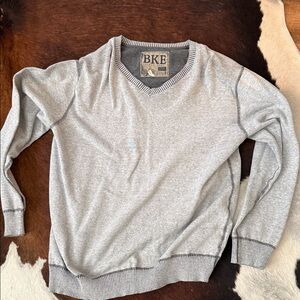 BKE Men's Light Gray V-Neck Shirt